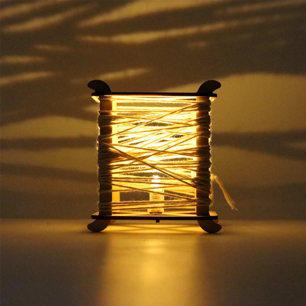 

Party Supplies Gift Wooden Lantern LED Light Decor DIY With Rope Vintage Chinese Knot Wedding Assemble Hanging Home