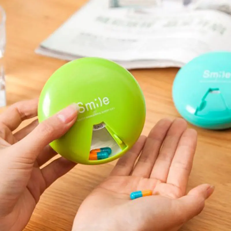 

9CM Portable Travel Pill Case Weekly Rotate 7 Days Drugs Organizer Pills Dispenser Medicine Storage Container Pillbox SN
