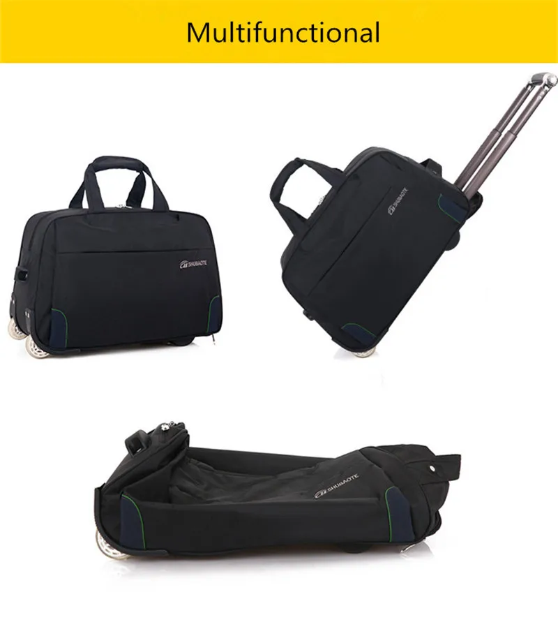 Дорожная сумка на колесиках, ручная кладь, сумки на колесиках, водонепроницаемый чемодан из материала Оксфорд, на колесиках, для переноски багажа, унисекс, маленький размер