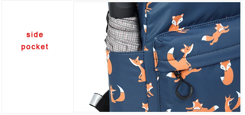 WINNER Cute Animal Fox Printing School Backpacks Waterproof Women Bag Laptop Backpack Female Mochila Bolsas E Sacolas (30)