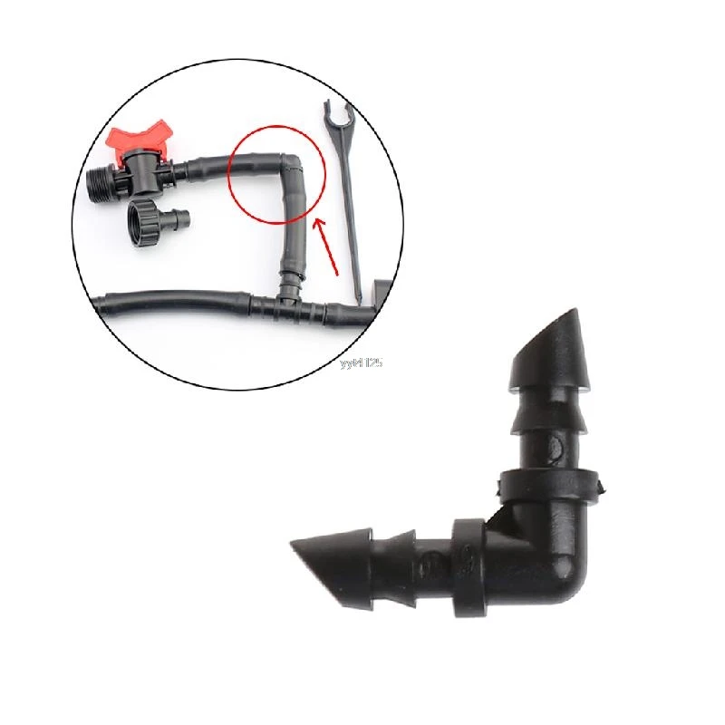 

5Pcs Home Garden Automatic Water Irrigation 4/7 inch Hose 90 Degrees Elbow Pipe Connector Garden Watering Grifos Para Jardin