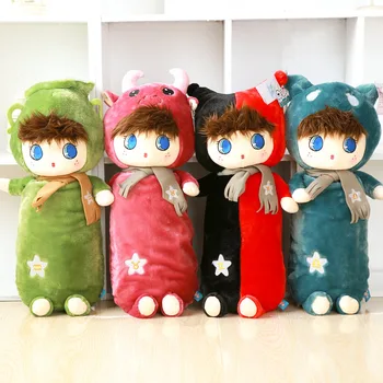 

Candice guo! Super cute plush toy lovely twelve zodiac soft warm blanket long body pillow cushion birthday Christmas gift 1pc