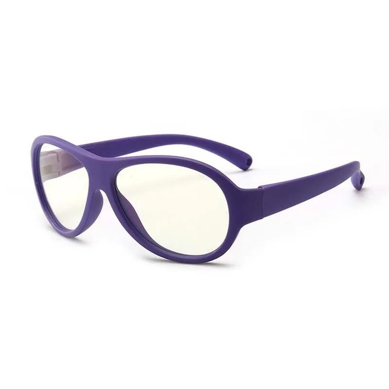 Comfort Baby Anti-blue Light Silicone Plain Computer Glasses Brand Children Soft Frame Goggle Glasses Kids Cat Eyes Eywear - Цвет оправы: purple frame