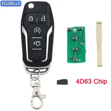 Чехол-книжка с Автозапуск изменение складной дистанционный ключ с 4+ 1/5 Кнопка автомобильный смарт ключ-брелок 433 МГц 4D63 чип для Ford Focus Fiesta необработанное лезвие
