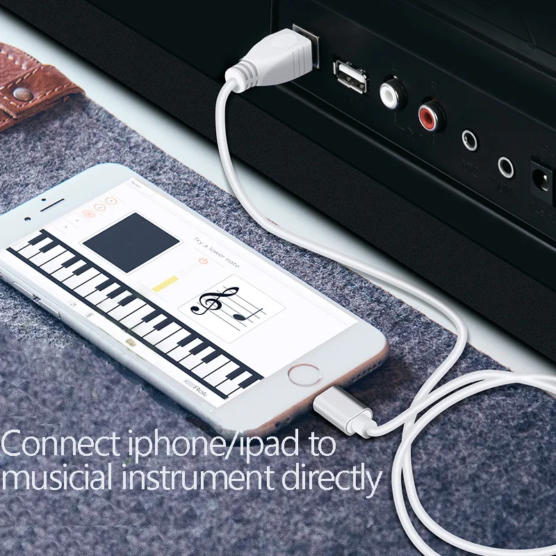 Reilim OTG кабель для IPhone к MIDI USB инструмент Адаптер клавиатуры iPhone ipad электрический