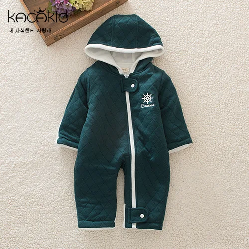 

2016 Fashion Winter Thickness Kids Baby Boys Girls Hooded Coat Rompers Clothing Infant Jumpsuit Clothes Body Suit Costume