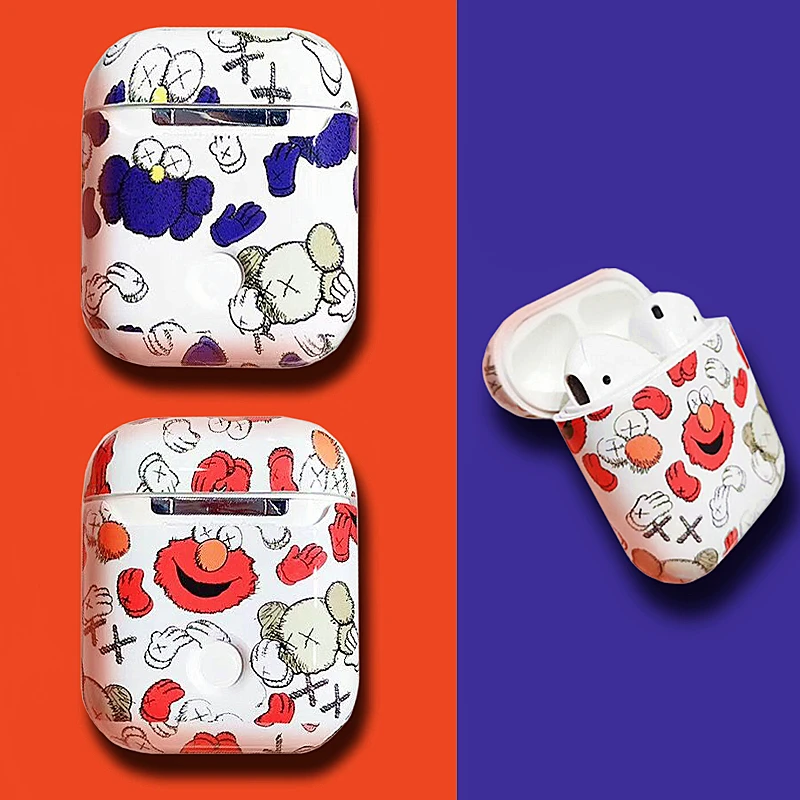 

Cute Cartoon Sesame Street Earphone Case for Apple Airpods Accessories Bluetooth Cover TWS PC Hard Protective Headset Bag