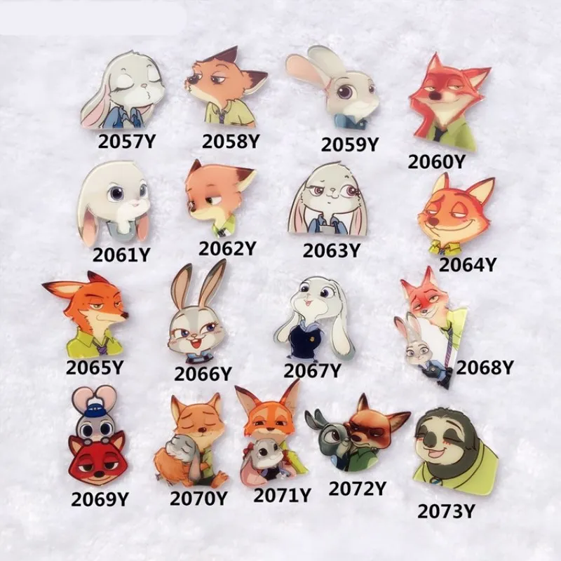#*Cheap 1PC Brooch accessories Painting cartoon Rabbit fox Badges for Clothing Acrylic Badges Icons on The Backpack Pin Brooch Badge