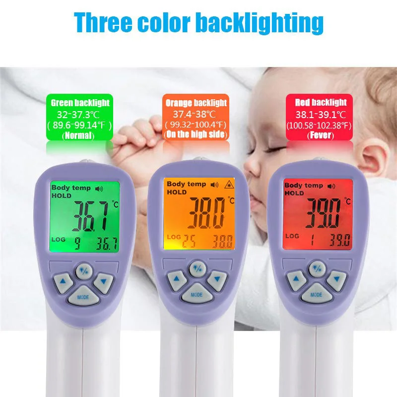 Цифровой инфракрасный термометр для детей, термометр для лба, поверхности тела, измеритель температуры, пирометр, измерение, Удержание данных