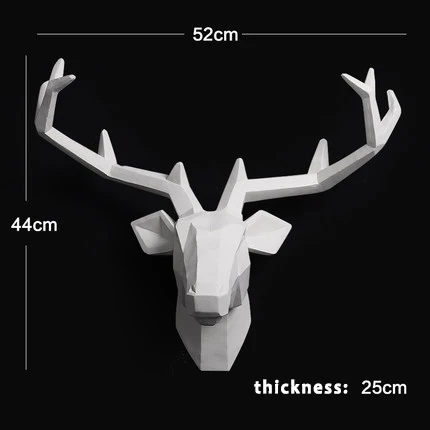 European Style Deer Hanging Pendant Home Decor Furnishing Wood Resin Elk Moose Animal Head Wall Decor Bar Mural Living Room D027 Statues Sculptures Aliexpress