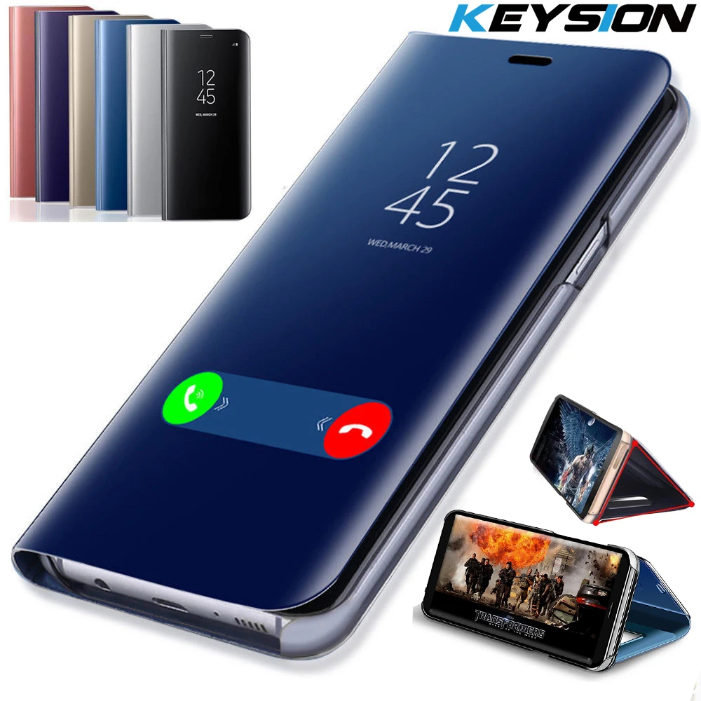 Умный зеркальный флип-чехол для Samsung Galaxy S8 S9 S10 Plus S10e S7 Edge Note 9 8 A6 A7 A8 J4 J6 J8 2018 A50 A30 A20 A10