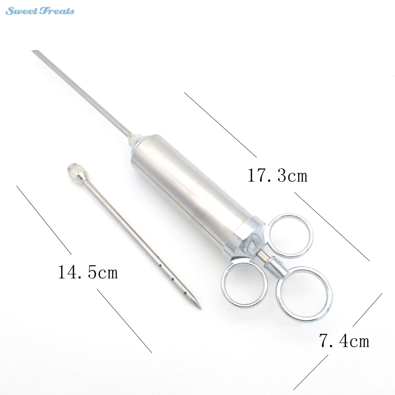 Инжектор для мяса из нержавеющей стали-маринад инжекторный пистолет с ароматом игла Шашлык Из мяса инструмент вкус кулинарный шприц с 2 иглами