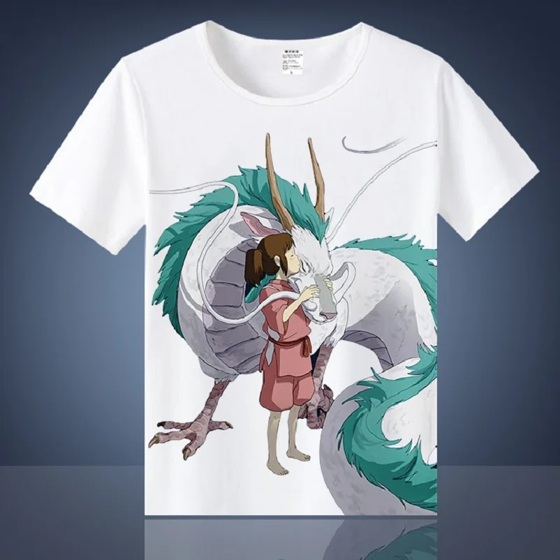 High-Q унисекс аниме Spirited Away Огино чихиро Nigihayami Kohakunushi Футболка Топ | Мужская одежда