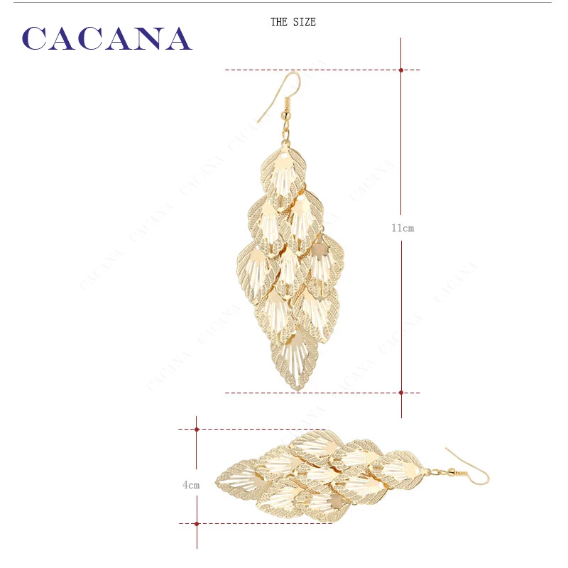 CACANA Dangle Long Earrings For Women Beautiful Top Quality Leaves Bijouterie Hot Sale No.A696A697