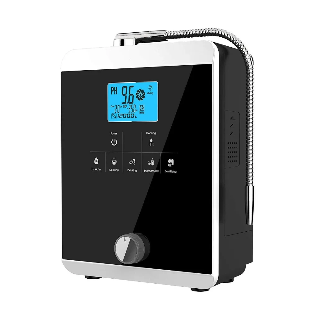 

Hight Quality Water Ionizer Machine Produces pH 3-11.0 Alkaline Acid Up to -800mV ORP Auto-Cleaning LCD Touch Water Filter