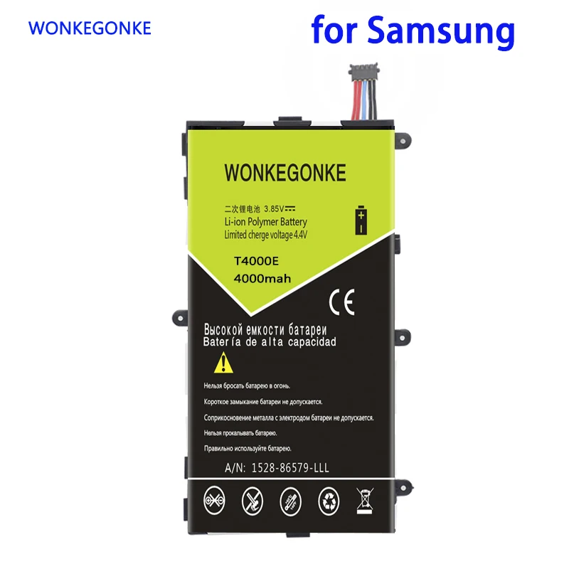 Аккумулятор WONKEGONKE 4000 мАч T4000E для планшета Samsung Galaxy Tab 3 7 0 T210 T211 T215 T217A T2105 T210R P3200 P3210