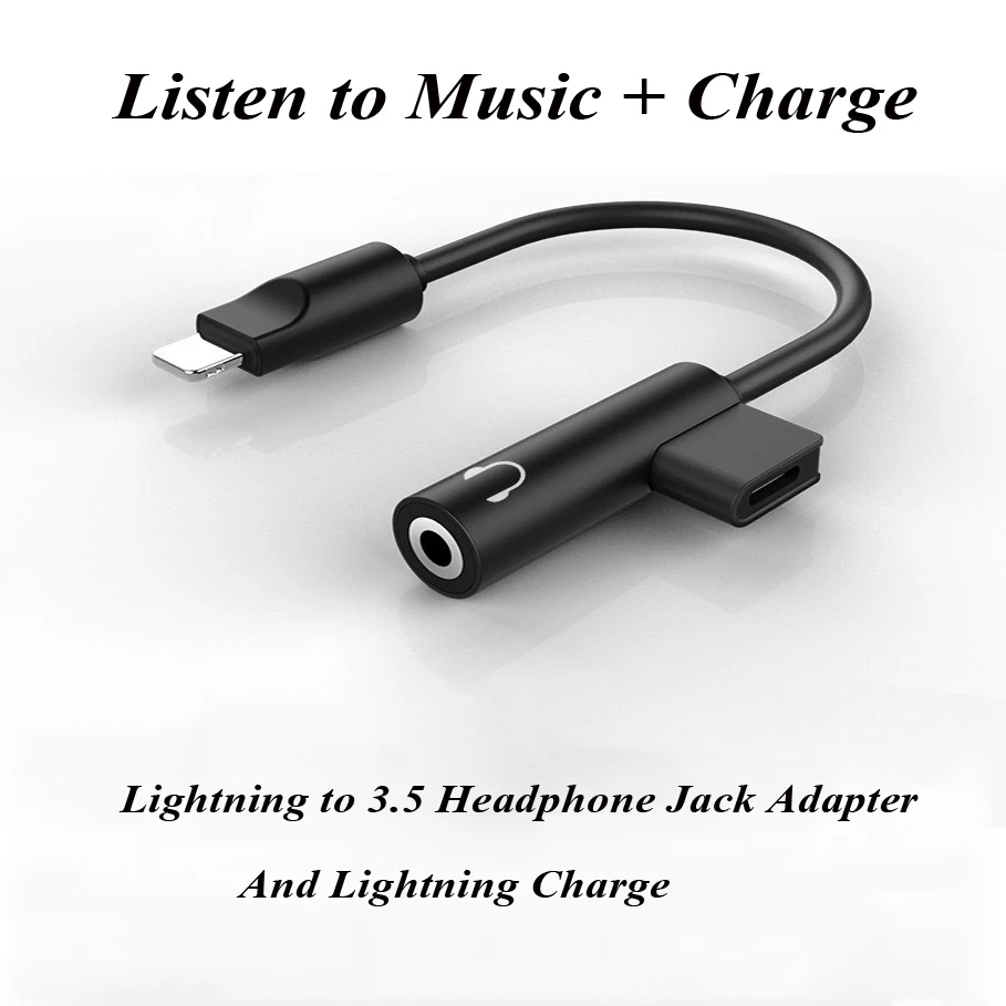 FOXSUN 2 in 1 for Lightning to 3 5mm Headphone Jack Adapter and Charger for iphone 7 7 plus iphone 8 8 plus iphone X 10