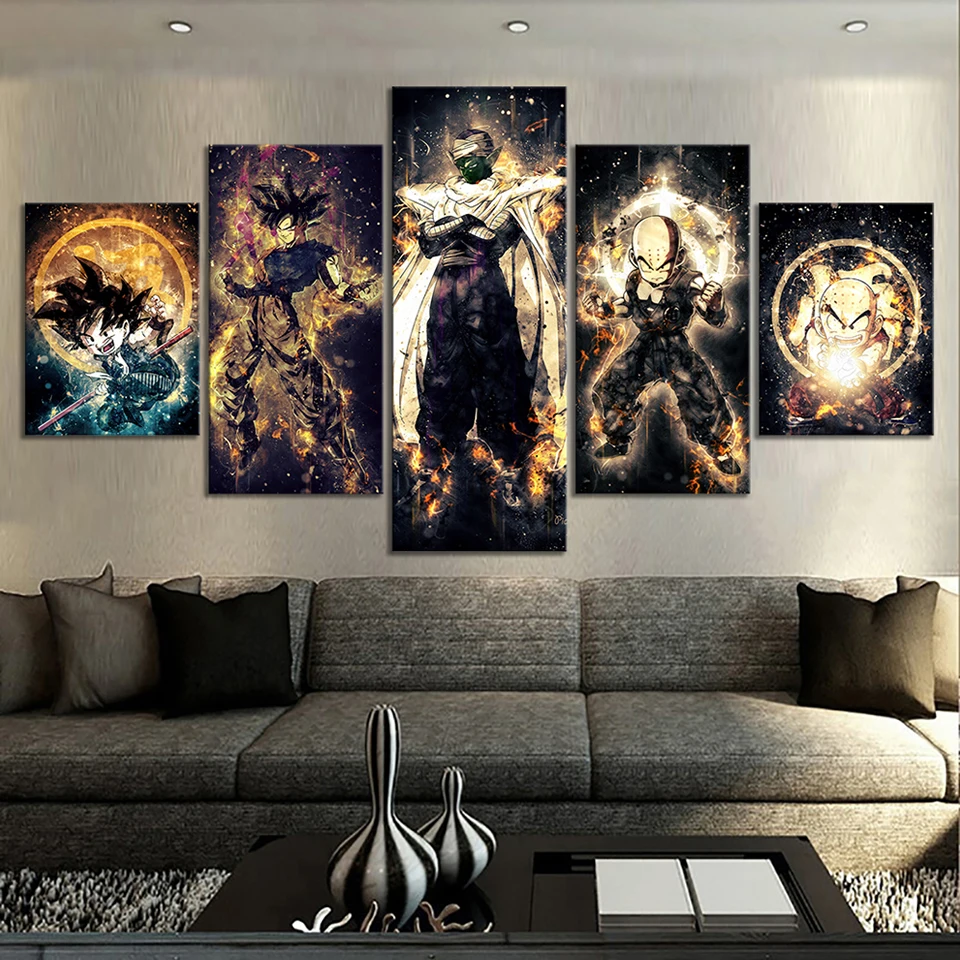 Wall Art Canvas Prints 5 Piece Dragon Ball Z Poster Anime Goku Home Decoration Painting Modular Pictures Living Room Frame Wall Art Canvas Prints 5 Piece Dragon Ball Z Poster Anime Goku Home Decoration Painting Modular Pictures Living Room Frame