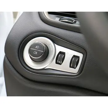 

Aluminum Car Fog Headlight Button Switch Trim Cover Decor Frame Fit for Jeep Cherokee 2014-2016