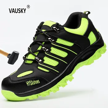 

Steel nose safety shoes New breathable men Lightweight summer anti-smashing piercing work Single mesh sneakers 35-46