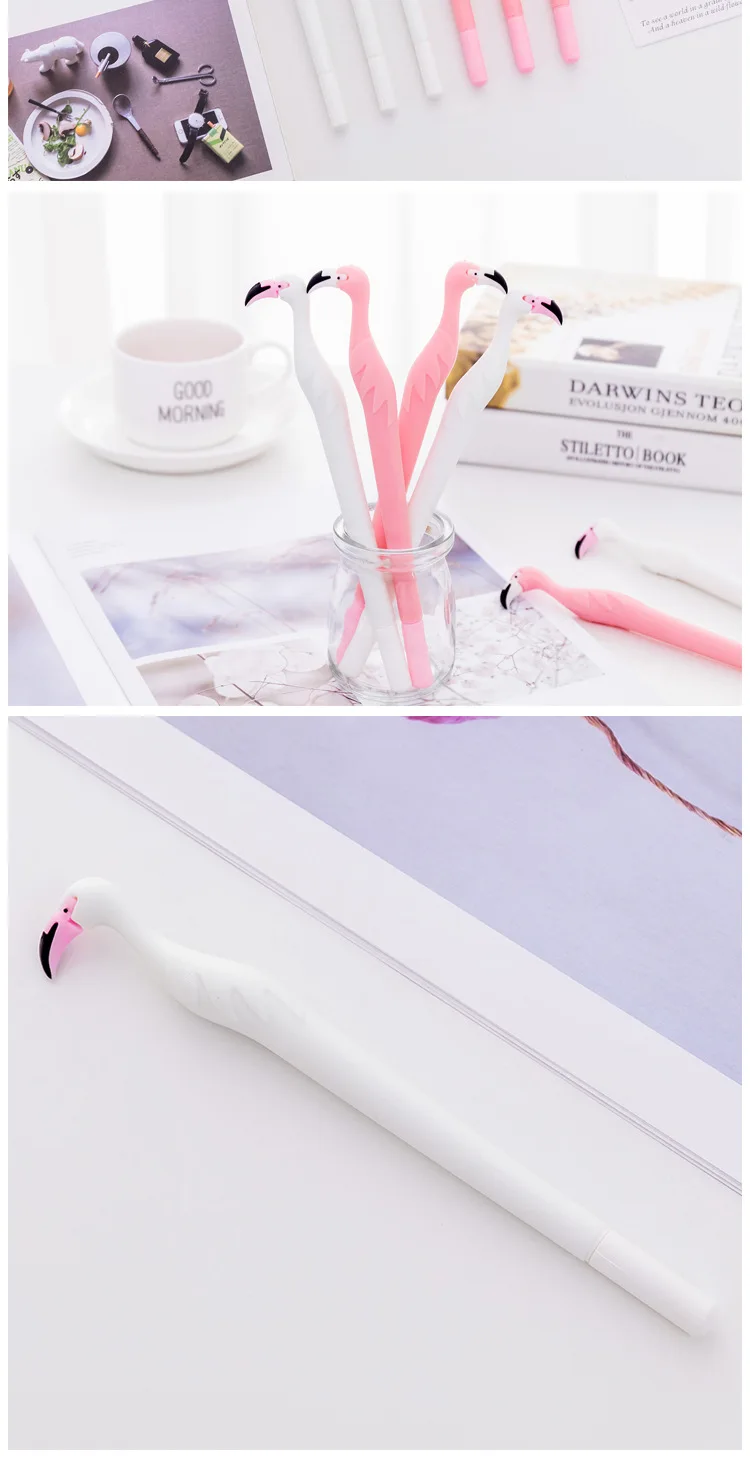Animal dos Desenhos Caneta de Tinta de Água Artigos de Papelaria do Estudante Fontes de Aprendizagem Lote! Flamingo Pássaro Animados Gel Tinta Preta Pen Sinal Caneta 30 pc - 9 30 pc lote! Flamingo pássaro animal dos