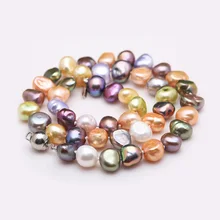 Горячая 8-10 мм Красочные барокко пресноводный жемчуг ожерелье Модные ювелирные изделия