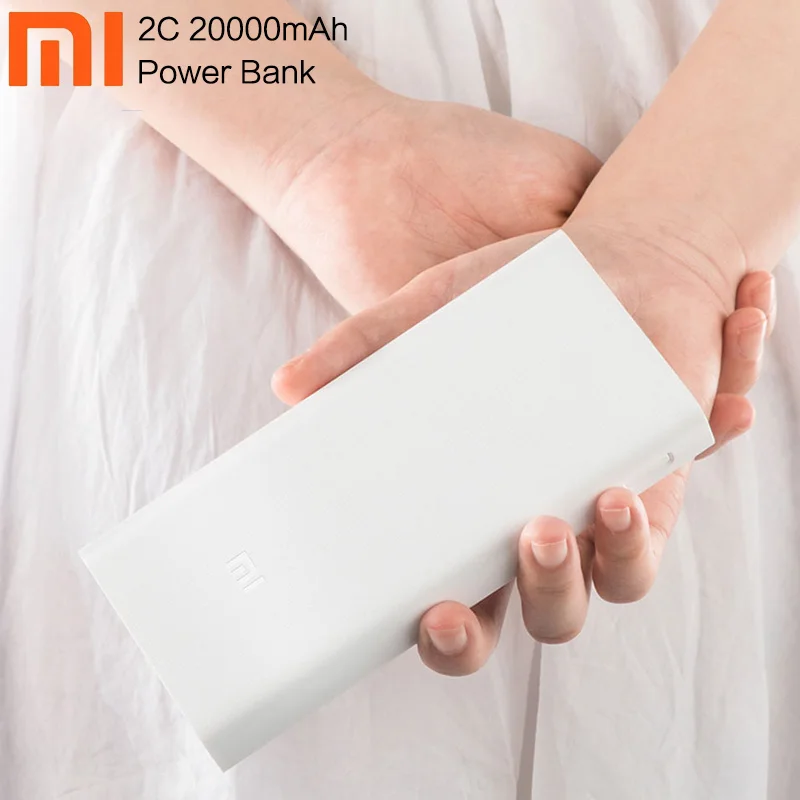 Original Xiaomi 20000mAh Banco de la energía de 2C de batería externa portátil USB Dual QC3.0 rápid