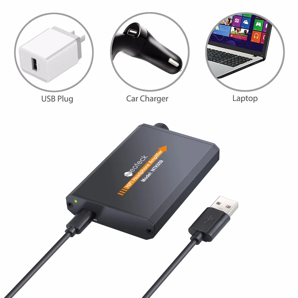 LiNKFOR Portable HiFi Earphone Headphone Amplifier 3 5mm AUX input Output for i phone Android phones PC With Audio Cable