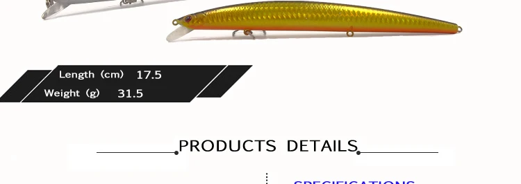 Artificial 3pcs 17.5cm 31.5g Lure 0-1M Wobbler Fish Japan Sea Water Trout Hard Plastic Minnow Fishing Bait Fly Carp Fishing Lure (3)