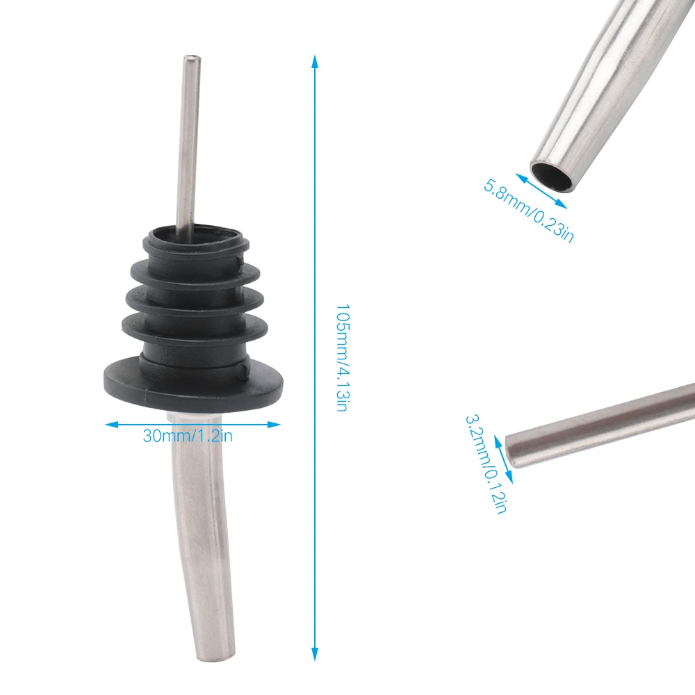4 шт. Нержавеющая Сталь Вино Pourer кухня для бара, для бармена сидра разливщик ликера носик резиновая бутылка вина пробка барная Посуда Аксессуары
