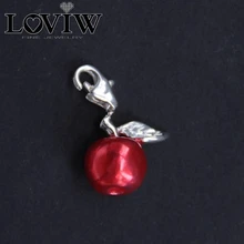 Красное яблоко для мира, Европейский Стиль серебро панк Фрукты Подвеска высокого качества