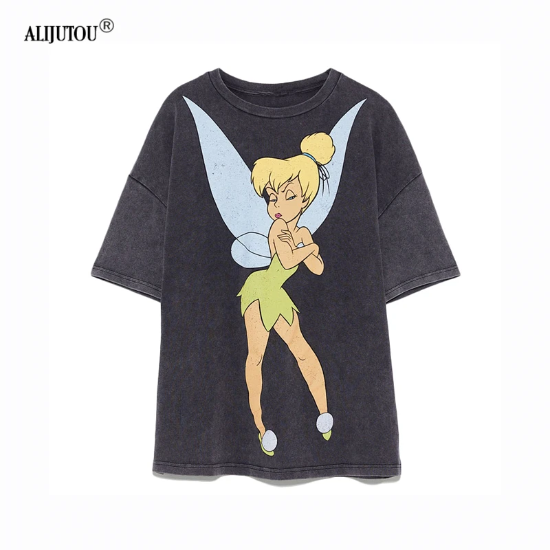Quality gary Elf Print T-Shirt Summer Vintage women Fashion Casual O neck Short sleeve Graphic Tee Female kawaii Tops Zaraing Quality gary Elf Print T-Shirt Summer Vintage women Fashion Casual O neck Short sleeve Graphic Tee Female kawaii Tops Zaraing