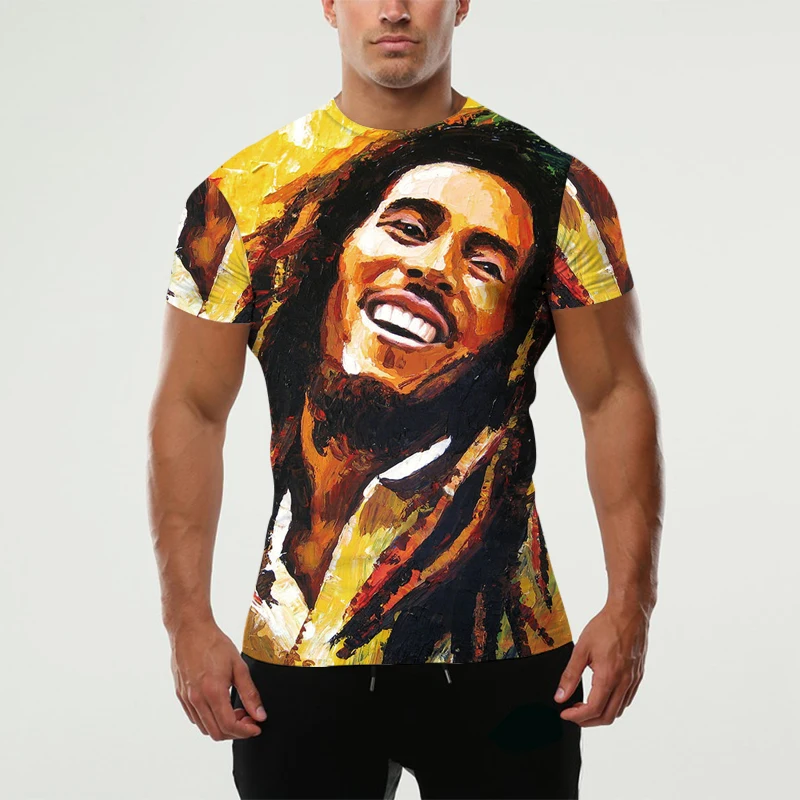 KYKU Bob Marley Shirt 3d T Shirt Men Clothes Funny T Shirts Mens Clothing Short Sleeve Hip Hop Tshirt Streetwear Summer 2018 New