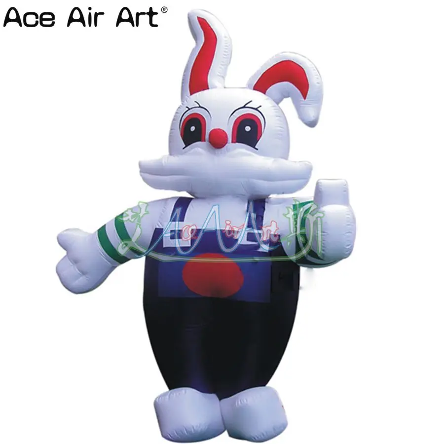 

high quality inflatable easter cartoon rabbit,inflatable bunny in Rompers model for yard