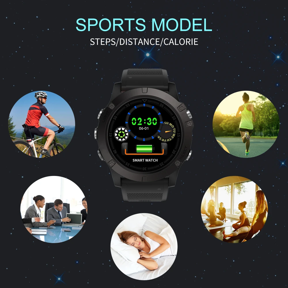Outdoor Digital Smart Sport Watch Monitor Wrist Heart Rate Blood Pressure Fitness Activitity Tracker Watch Men IP68 Waterproof