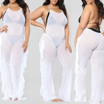

Elegant Sexy Jumpsuits Women Sleeveless Solid Jumpsuit Loose Trousers Wide Leg Pants Rompers Holiday Belted Leotard Overalls