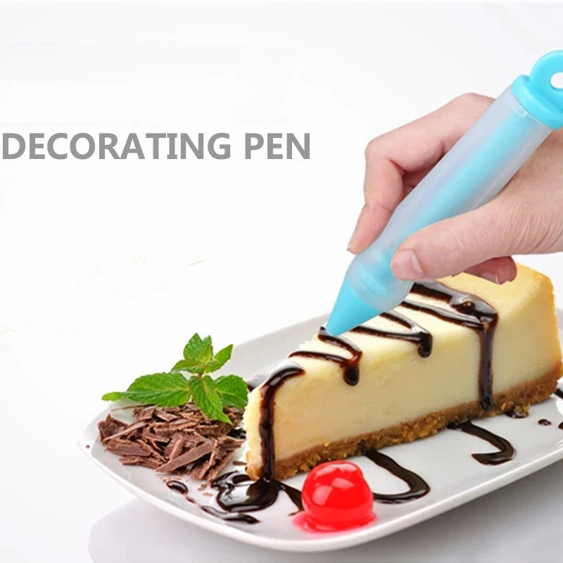 

Blue Color Cake Flowering Decorating Pen Cookie Pastry Icing Decorating Syringe Cream Chocolate Plate Pen DIY Baking Cake Tools