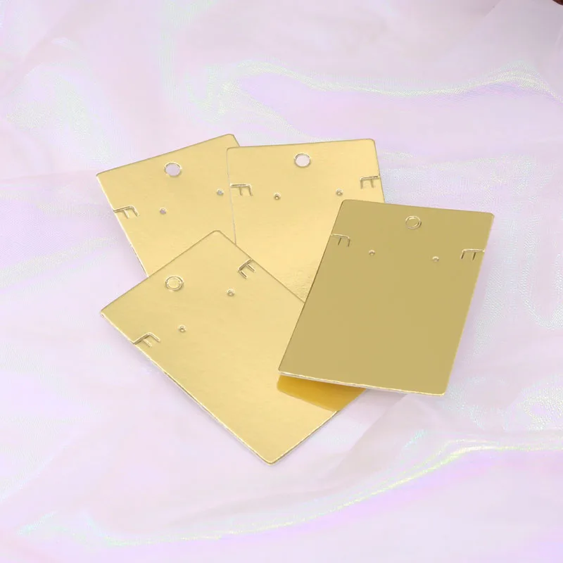 

Wholesale 50pcs Jewelry Necklace Display Stand Stud Earing Holder Jewelry Display Rack Gold Necklace Card 6x9cm Can Print Logo
