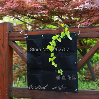 

9 pockets NEW Felt 1PC Outdoor Vertical Gardening Flower Pots and Planter, Hanging Pots Planter On wall Green Field SIZE 60*60CM
