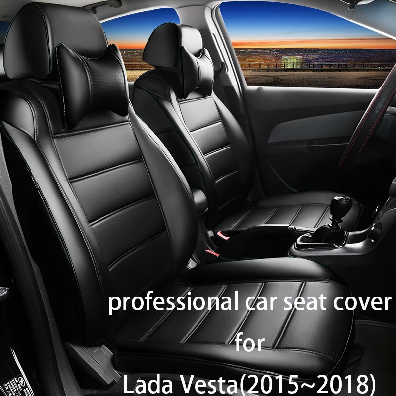

Legua Car Seat Cover Set for Lada Vesta (2015~2018) Luxury Leather Interior Accessories for Auto Water-proof Car Seat Protector