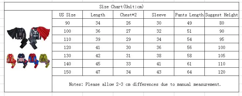 В году, весенне-осенний Пижамный костюм с длинными рукавами для мальчиков: Мстители, супергерои Марвел, Железный человек, Капитан Америка, Человек-паук от 1 до 7 лет