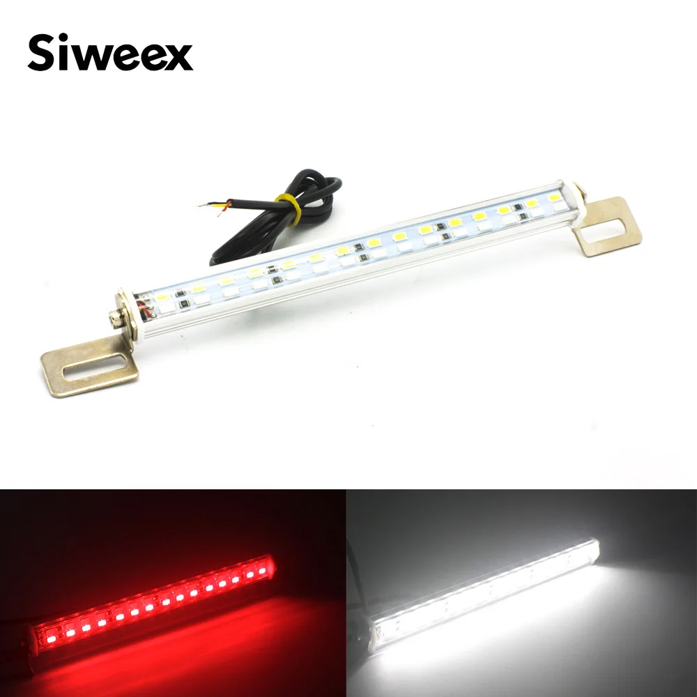 

30LED White & Red Lights Tail Back Up Reversing Stop Brake Bulb DC 12V Easy Install with License Plate Lamp with Aluminum Cover