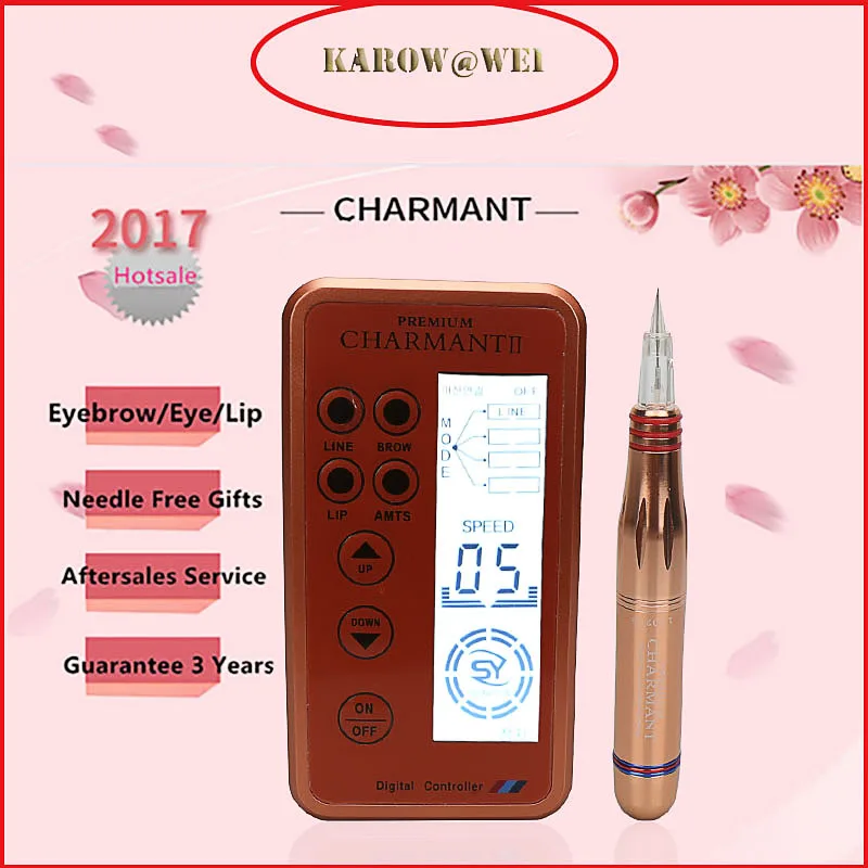 

New Version Charmant Permanent Makeup Machine For Eyebrow Tattoo Lip Eyeliner Microblading MTS Pen Set Eye Makeup