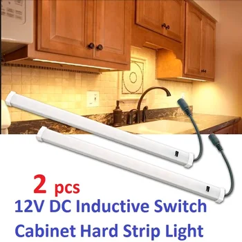 

2x12v DC LED Under Cabinet Strip Light Tube lamp Inductive(swipe) Switch Kitchen Interior Camper Caravan/Motorhome/RV Warm White