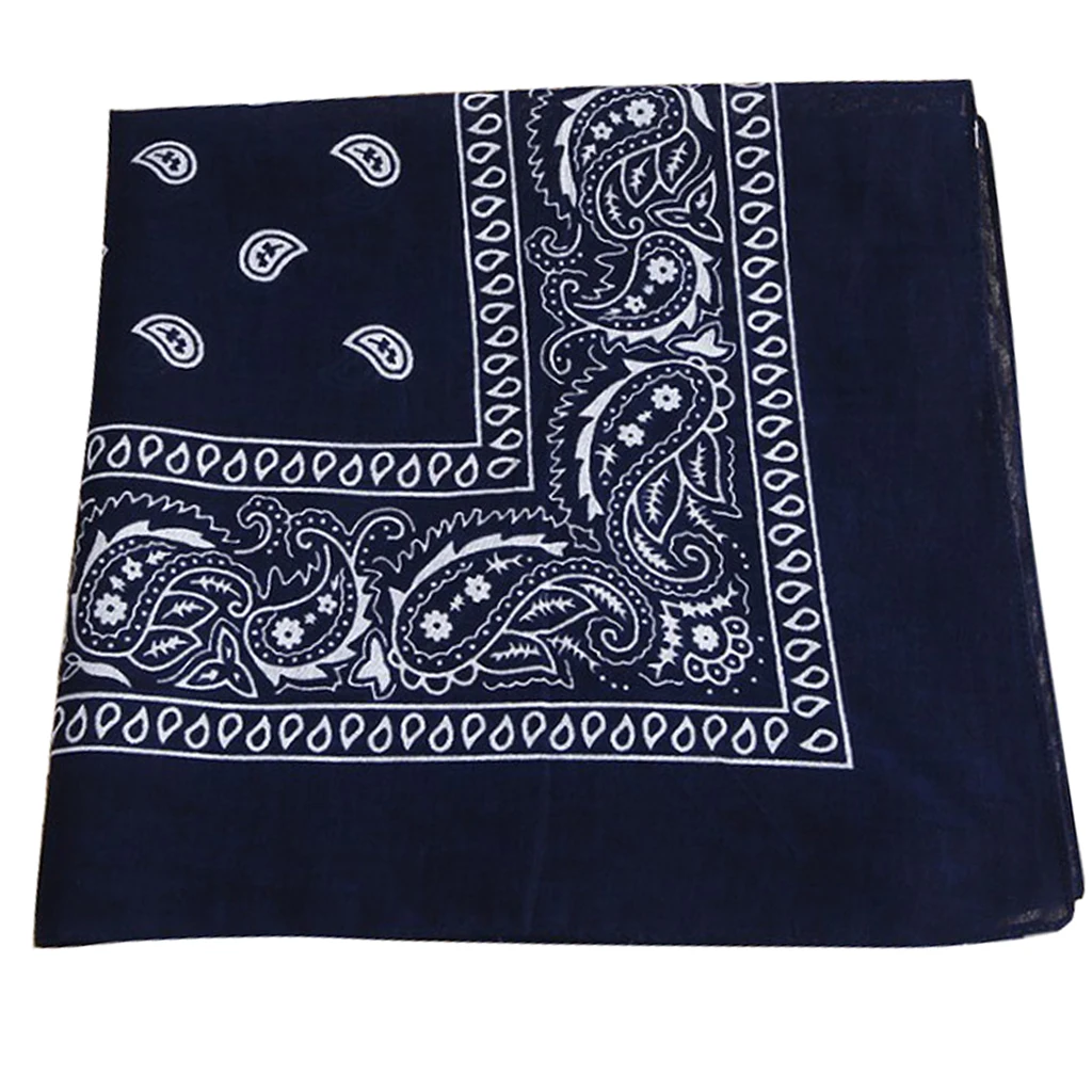 100% Cotton Fashion Bandana Multipurpose Paisley Printing Cowboy Bandanas Square Scarf Headbands Necktie for Men Women 55 x 55cm
