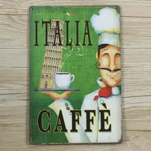Новое поступление "Италия CAFFE" жестяная пластина знаки плакат фильм Искусство кафе бар винтажная металлическая живопись наклейки на стену домашний декор 20X30 CMr