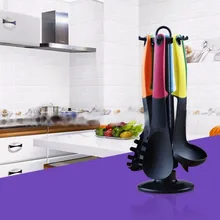 7 in 1 Kitchen Utensils Colorful Nylon Spoon Ladle Colander Spaghetti Server Rack Kitchen Cooker Kitchenware Cookware Set -OE