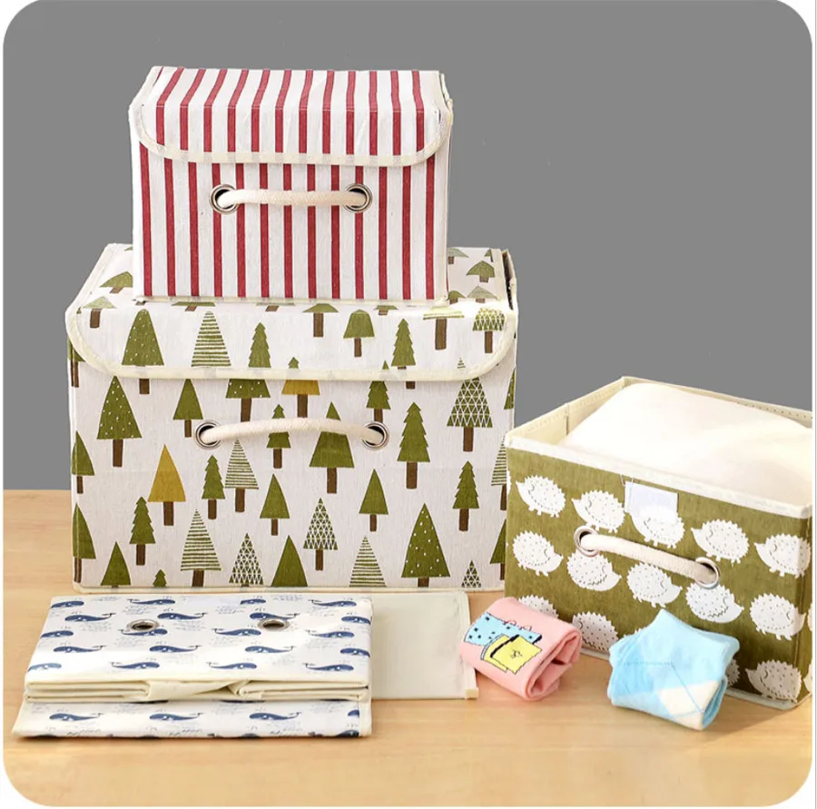 

Non-woven fabric Underwear Organizer Nordic Tree Style Box Socks Panties Storage Box multi-function Closet Organizer 17*20*26cm