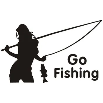 

NEW HOT SALES 14x9cm Go Fishing Car Stickers , Styling Vinyl Decal Sticker For Cars Acessories Decoration