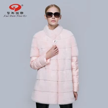 Real mink coats for women genuine leather jacket down sleeve real fur coat fashionable natural fur clothes pink green grey color